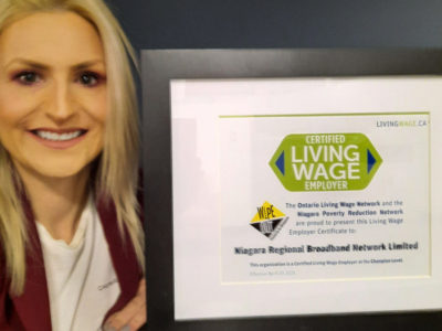 Niagara Regional Broadband Network is Niagara’s 50th Certified Living Wage Employer